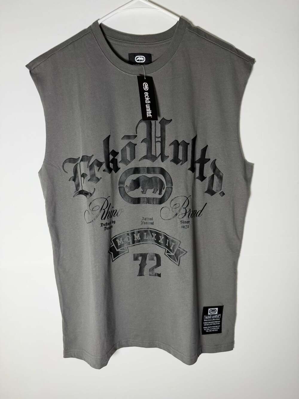 Ecko Unltd Sleeveless Graphic T-Shirt Size M Gray